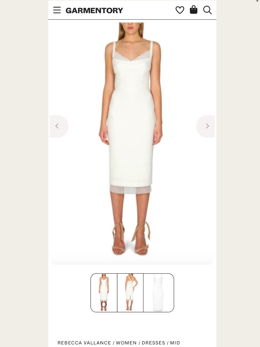 Rebecca Vallance Cream Midi Sheath Dress With Mesh Hem